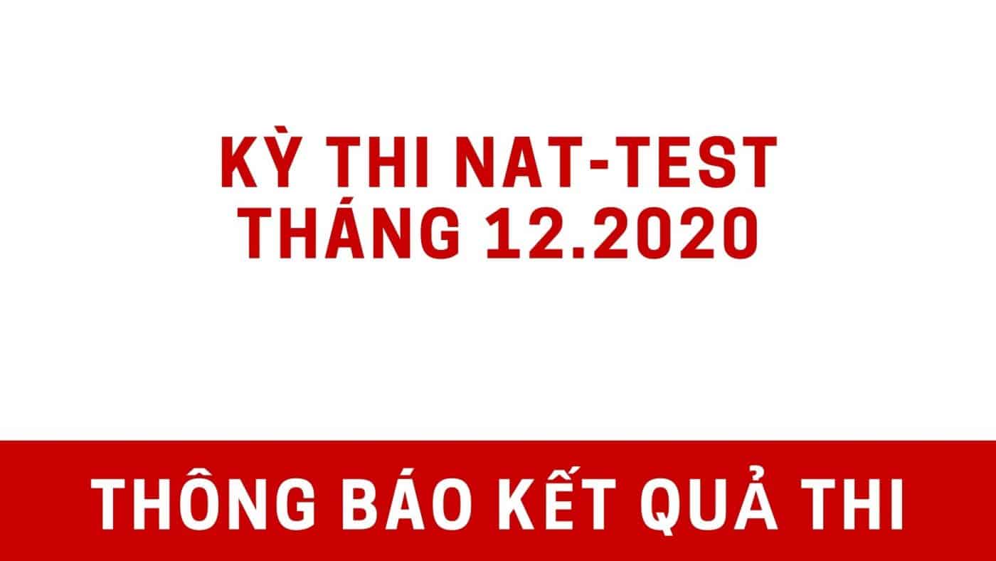 THÔNG BÁO KẾT QUẢ THI NATTEST THÁNG 12.2020